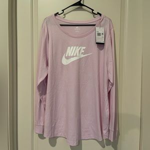 Ladies Long Sleeve The Nike Tee 2x pinkish